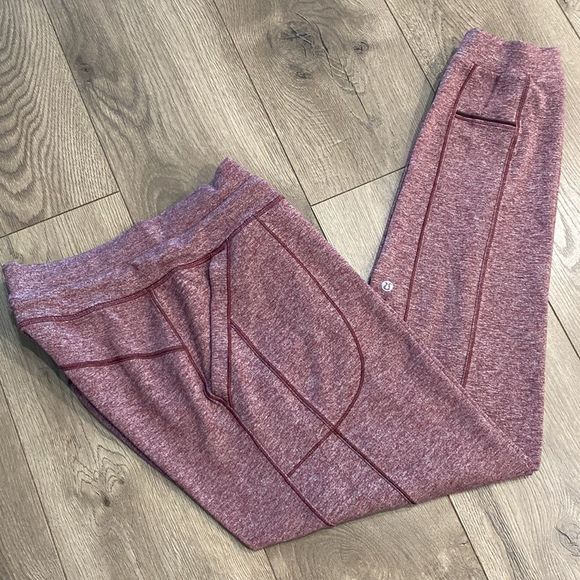 Lululemon Base Runner Jogger Heathered Bordeaux Drama Bon/Bon Sweatpants Size 10 - Picture 5 of 14